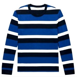 Club Monaco Mens Shirt Size Small Striped Long Sleeve Cotton Jersey Tee New